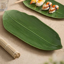 Axyaa Bamboo Leaf Ceramic Dessert Plate - Creative Sushi Plate & Kitchen Tableware