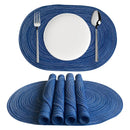 Axyaa Oval Braided Placemats Set, 35x50cm, Natural Woven Table Mats, Dining Table Place mats