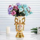 Axyaa Gold Ceramic Vase: Retro High-End Home Decor & Wedding Decoration