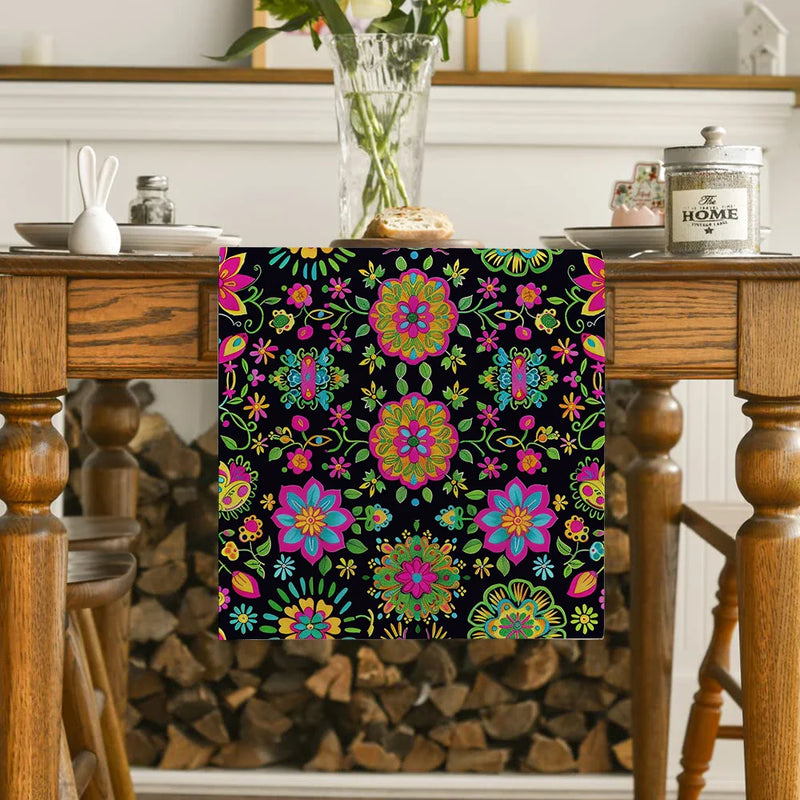 Axyaa Floral Bird Table Runner for Home Dining Décor