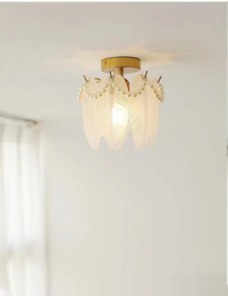 Axyaa Glass Shade Light Luxury Ceiling Lamp - Modern Minimalist Design