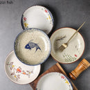 Axyaa Retro Ceramic Salad Plate Set for Dining and Serving