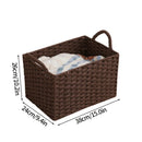 Axyaa Foldable Woven Storage Basket - Organize Clothes, Sundries, and Decor