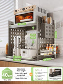 Axyaa Microwave Sliding Shelf with Pull Out Rack for Home Kitchen Organization