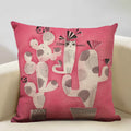 Axyaa Funny Cat Cartoon Pillowcase Linen Cushion Cover for Kids Nursery