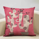 Axyaa Funny Cat Cartoon Pillowcase Linen Cushion Cover for Kids Nursery