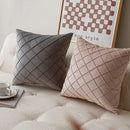 Axyaa Velvet Plaid Cushion Cover 45x45 Living Room Sofa Decor Nordic Style
