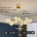 Axyaa Nordic Sky Chandelier: Modern LED Gold Magic Bean Bubble Lamp