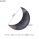 Axyaa Moon Shaped Ceramic Sushi Serving Plate Set for Molecular Cooking
