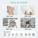 Axyaa Faux Brick Wall Stickers 3D Self-adhesive Panels, Waterproof 30x30cm Matt Decor