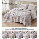 Axyaa Rosy 3-Piece King Size Printed Patchwork Cotton Quilt Set - Pink Floral