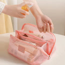 Axyaa Mesh Clear Cosmetic Bags Small Large Makeup Bag Portable Toiletry Organizer