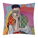 Axyaa Matisse Portrait Art Printed Cushion Cover 45X45cm