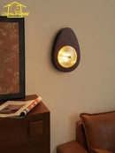 Axyaa Solid Wood Glass Wall Lamp LED Indoor Lighting for Bedroom and Living Room