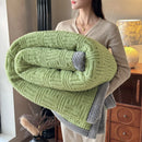 Axyaa Plush Coral Fleece Blanket: Soft, Luxe Striped Throw for Sofa, Bed, Office Nap