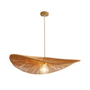 Axyaa Hemp Rope Straw Hat Pendant LED Chandelier - Retro Weaving Art Decor Lighting