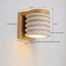 Axyaa Wood Yellow Travertine LED Wall Lights - Adjustable Angle Button Switch