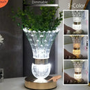 Axyaa Crystal LED Vase Table Lamp - USB Charging, Touch Switch, Tricolor Dimming