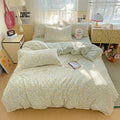 Axyaa French Lace Double Four-Piece Bedding Set with Wrinkled Yarn - 3-Piece Optional