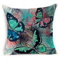Axyaa Linen Butterfly Cushion Cover 45x45cm - Decorative Pillow Case for Sofa & Bed