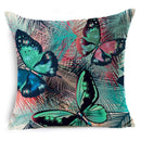Axyaa Linen Butterfly Cushion Cover 45x45cm - Decorative Pillow Case for Sofa & Bed