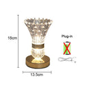Axyaa Crystal LED Vase Table Lamp - USB Charging, Touch Switch, Tricolor Dimming