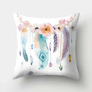 Axyaa Feather Dreamcatcher Print Cushion Cover for Elegant Sofa Decoration