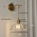 Axyaa Modern Flower Glass LED Wall Lamp - Pull Chain Bedroom Balcony Decor