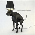 Axyaa Resin Dog Floor Lamp with Fabric Shade - Artistic LED Lighting for Living Room