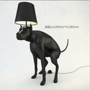 Axyaa Resin Dog Floor Lamp with Fabric Shade - Artistic LED Lighting for Living Room
