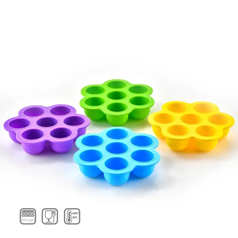 Axyaa 7-Hole Silicone Ice Cream Mold for Homemade Popsicles