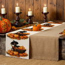 Watercolor Pumpkin Dog Table Runner by Axyaa: Farmhouse Dining Decor & Wedding Party Runner