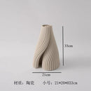 Axyaa Wrinkled Art Ceramic Vase for Flower Arrangements, Hydroponics, and Decor