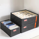 Axyaa Drawer Organizer Set - Gray, Foldable Closet Storage Box with Dividers