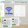Axyaa Wireless Light Wall Switch Relay Receiver RF 433Mhz 1/2/3Gang Panel Switch