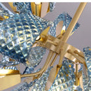 Axyaa Blue Glass Luxury LED Pendant Chandelier for Home Decor Lighting