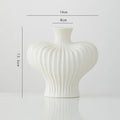 Axyaa White Ceramic Calabash Vase for Room Decoration and Floral Arrangement