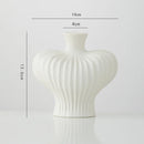 Axyaa White Ceramic Calabash Vase for Room Decoration and Floral Arrangement
