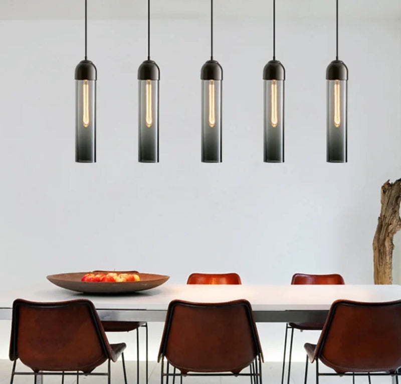 Axyaa Glass Pendant Lamps for Home Decor Lighting with E14 Bulb Base