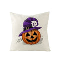Axyaa Halloween Pillow Cover 45x45 - Pumpkin Owl Cat Spider Sofa Cushion Decor
