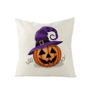 Axyaa Halloween Pillow Cover 45x45 - Pumpkin Owl Cat Spider Sofa Cushion Decor