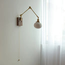 Axyaa White Ceramic LED Wall Lights Rotatable Bedside Lamp