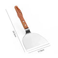 Axyaa Stainless Steel Wooden Handle Cooking Spatula Steak Pancake Frying Shovel