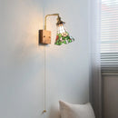Axyaa Colorful Flower Glass LED Wall Light | Rotate Decorative Bedside Wall Lamp