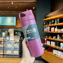 Axyaa Stainless Steel Vacuum Flask with Straw - 500ML Thermal Cup for Outdoor Activities
