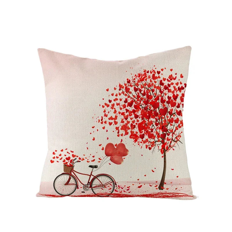 Valentine's Day Love Heart Cushion Cover 45x45cm by Axyaa