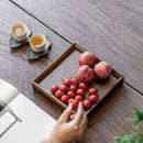 Axyaa Walnut Wood Tea Tray Small Kung Fu Tea Set Wood Partitioned Plate
