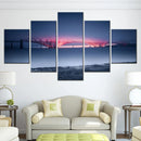 World Forth Bridge United Kingdom Canvas Wall Art Print by Axyaa