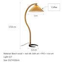 Axyaa Walnut Pleated LED Floor Lamp for Living Room, Bedroom, Study - Nordic Natural Wood Design