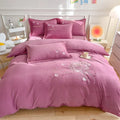 Axyaa Princess Style Embroidered Baby Fleece Four-Piece Quilt Cover, Large Size